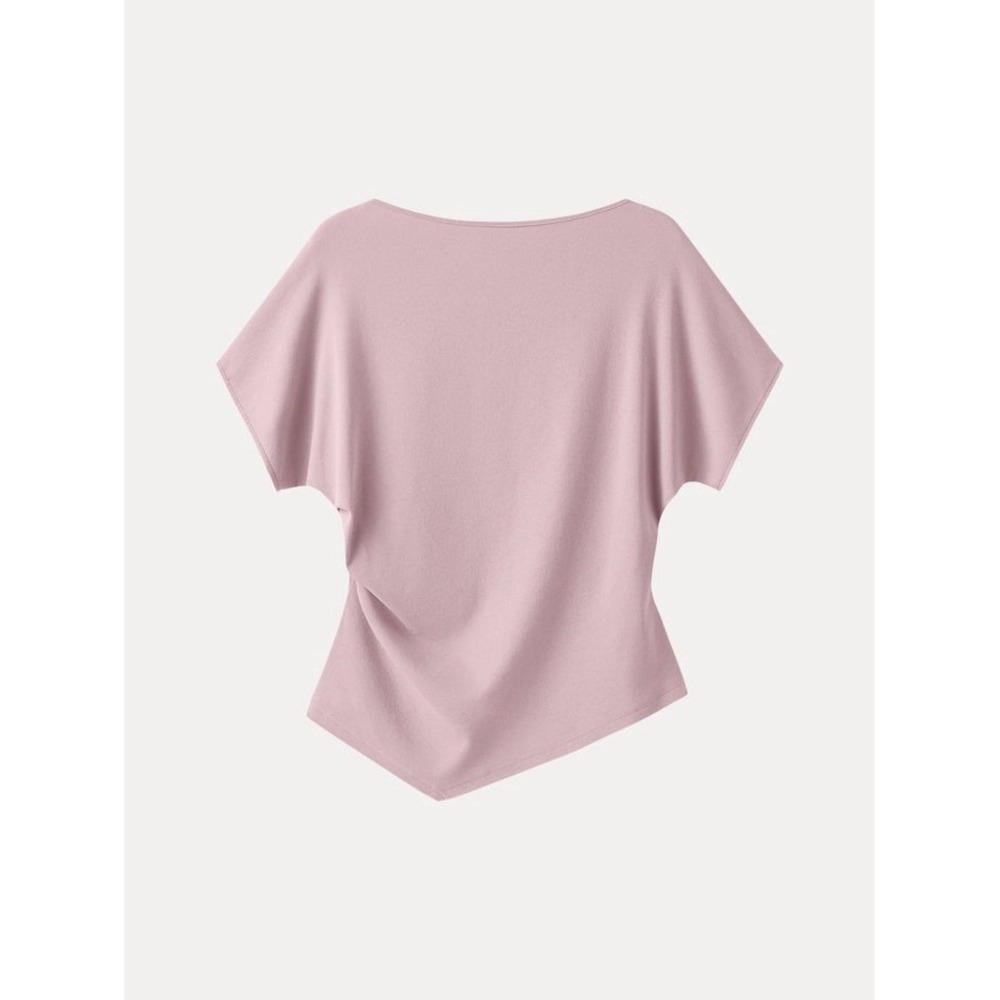NWT OGL Cotton Lyocell Boatneck Angled Summer Tee Sz XL Momcore Activewear